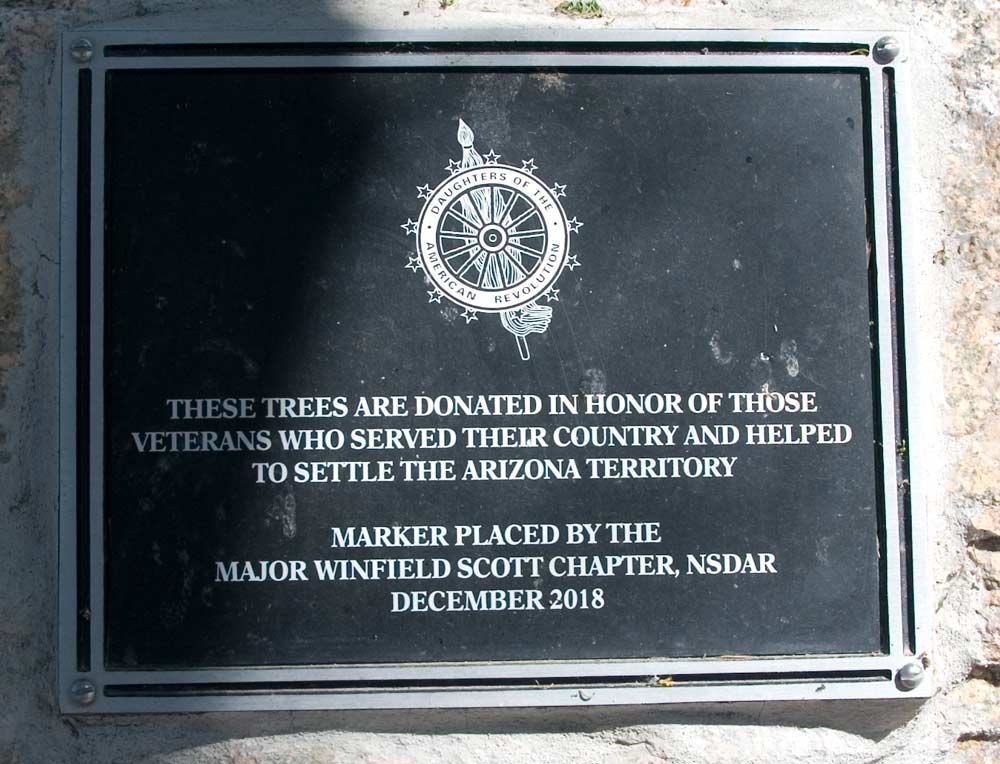 Snapshot of the plaque regarding the trees. Marker text is in the body of this page.